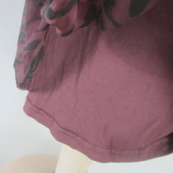 H Trend Eggplant Purple Silk Zebra Print Sleeveless Scoop Neck Top Lined Italy - Picture 8 of 8